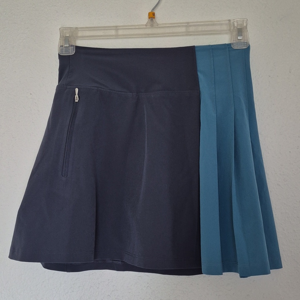 Athleta Fairway Pleated Skort XS Granite Blue